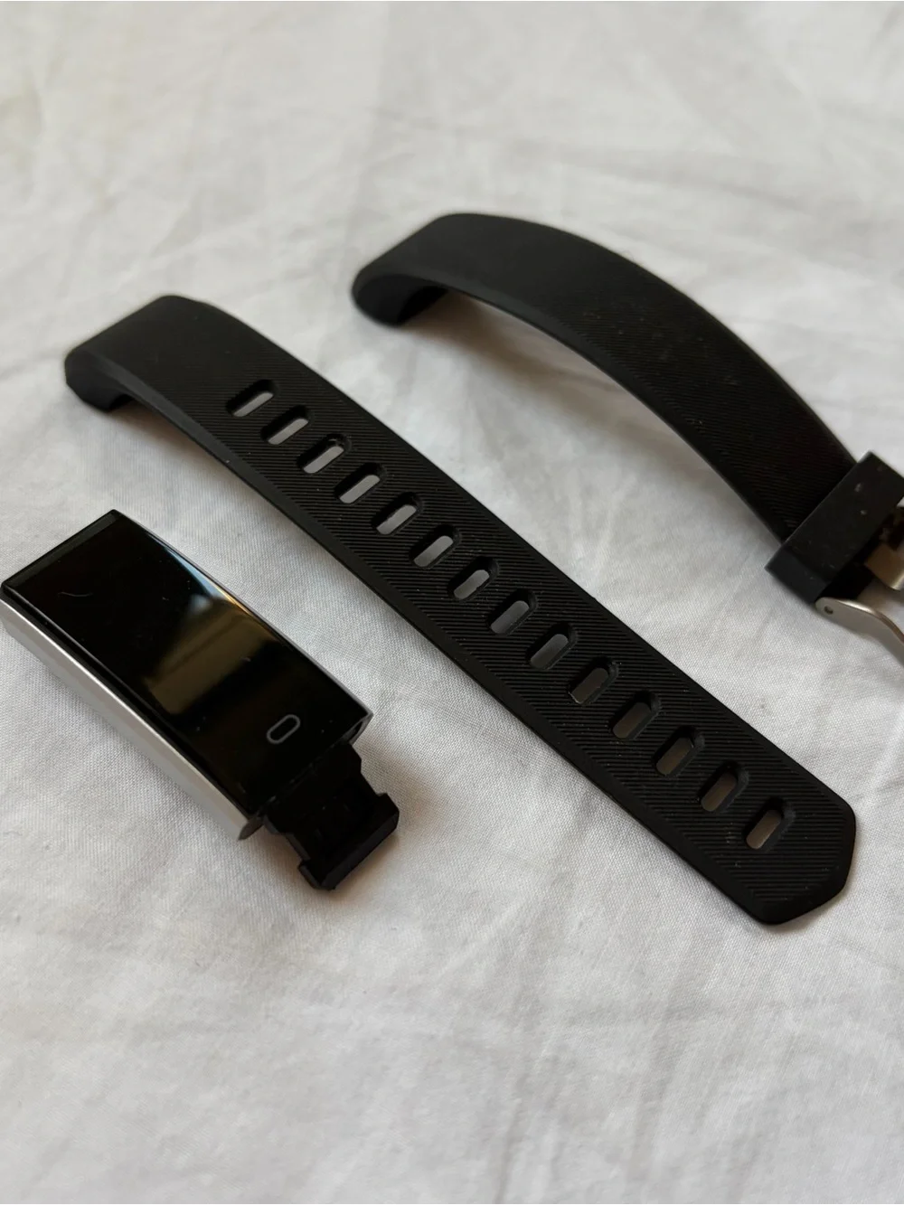 Black HR Fitness ID115PLUS Tracker Watch with Black Strap * Working
